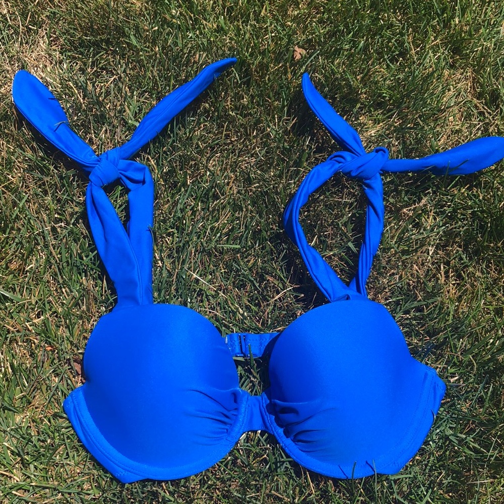 Never worn Blue bikini top